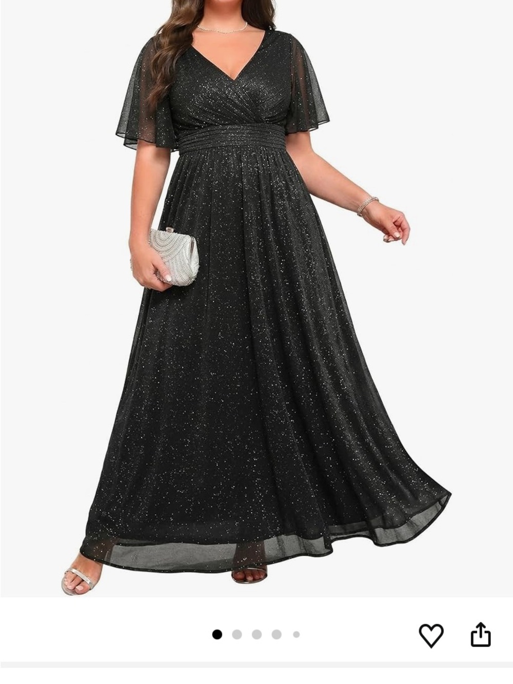 Talisea (Amazon) Black Glitter Size 18 — Elegant Evening Dress